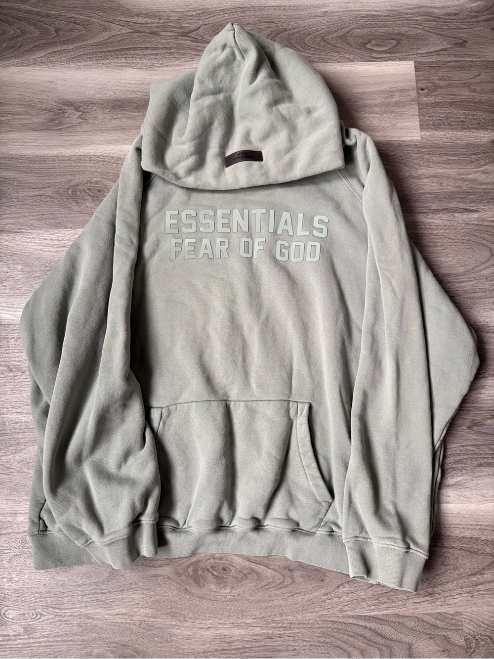 Fear of God Essentials Oversized Pullover Hoodie Sage Green | Unisex XL